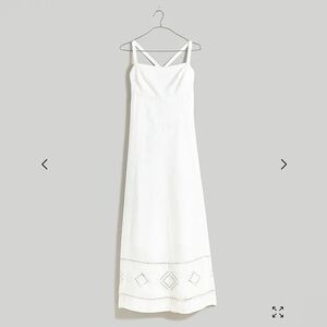 Madewell Embroiled Eyelet Tie-back Cami Midi Dress